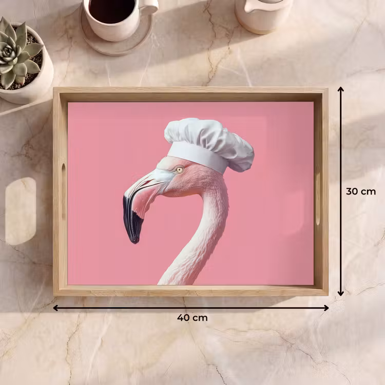 Flamingo - Roze - Koksmuts - Vogel Dienblad Rechthoek middel -USP_Formaat