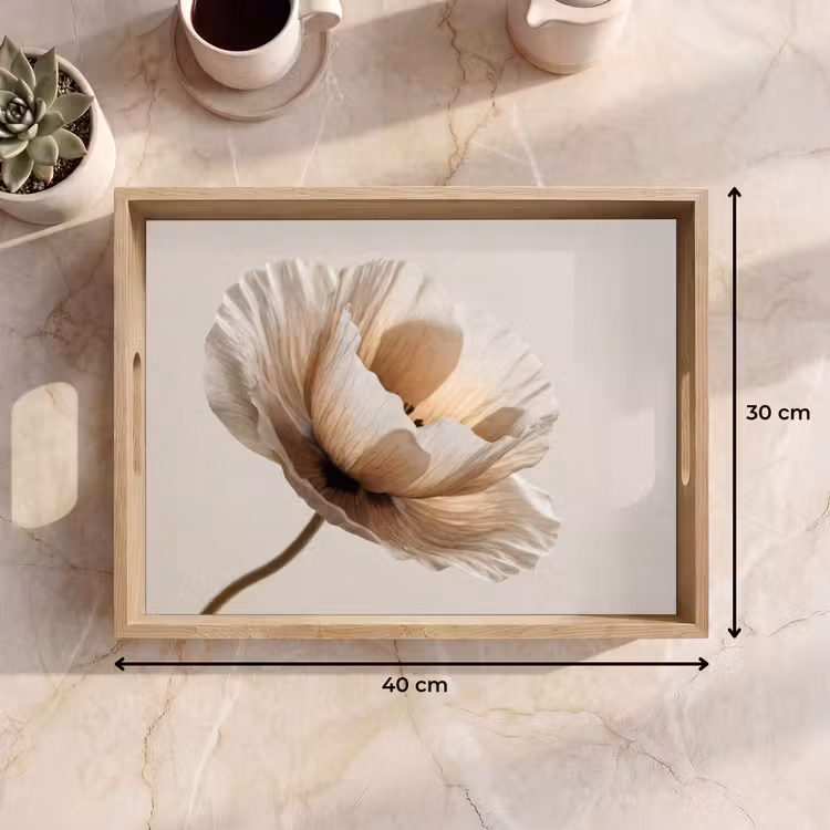 Bloem - Beige - Crème Dienblad Rechthoek middel -USP_Formaat