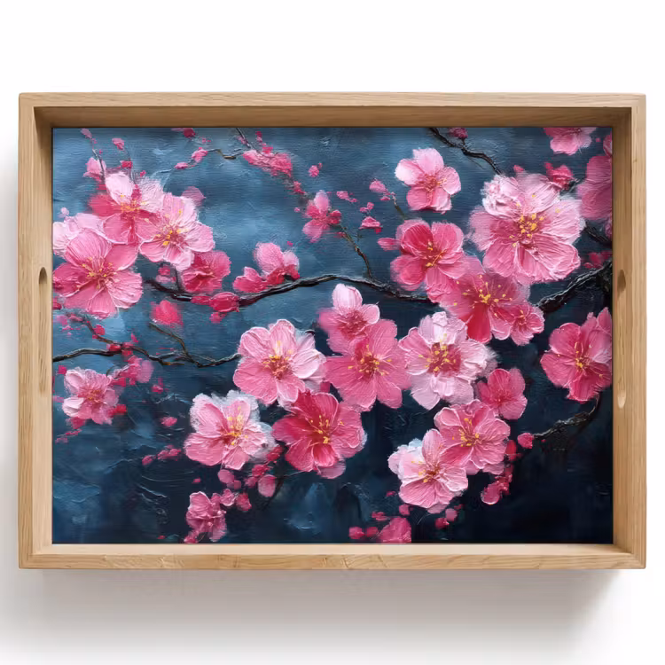 Bloem - Bloesems - Roze - Abstract Dienblad Rechthoek middel -z3d_shopping