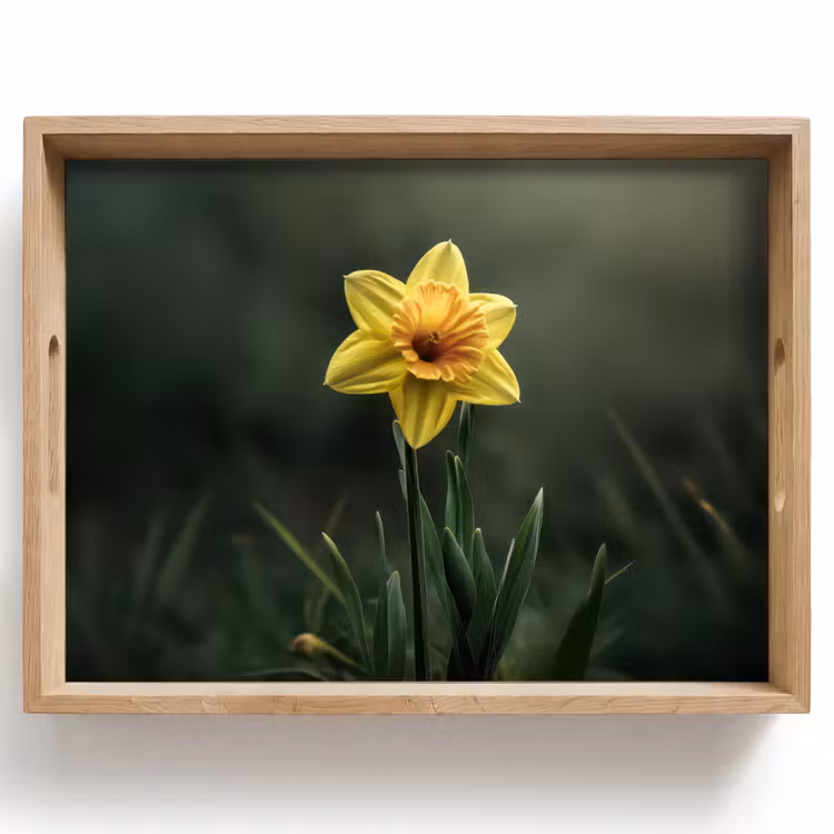 Bloem - Narcis - Gras - Geel Dienblad Rechthoek middel -z3d_shopping