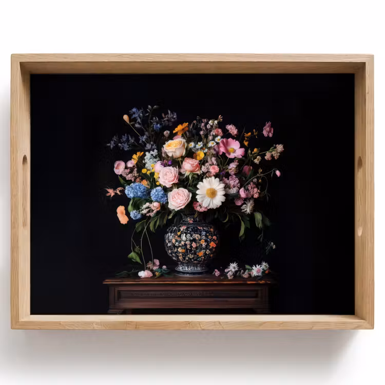 Bloemenvaas - Hout - Bloemen - Boeket Dienblad Rechthoek middel -z3d_shopping