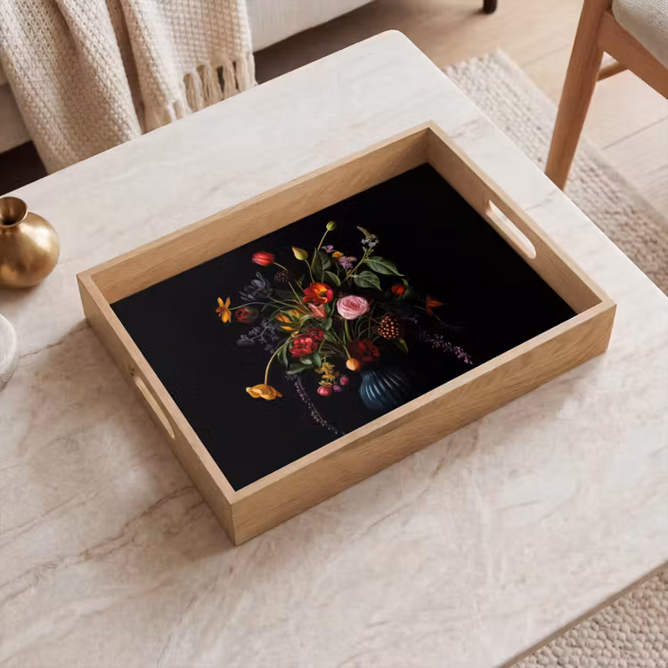 Bloemen - Bessen - Klassiek Dienblad Rechthoek middel -sfeer1