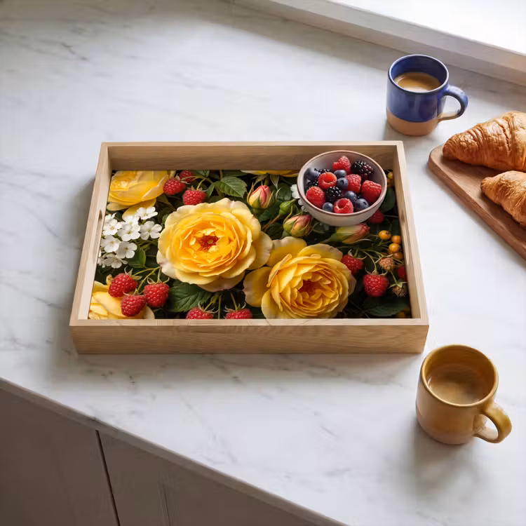 Bloemen - Boeket - Natuur - Klassiek - Geel Dienblad Rechthoek middel -sfeer2
