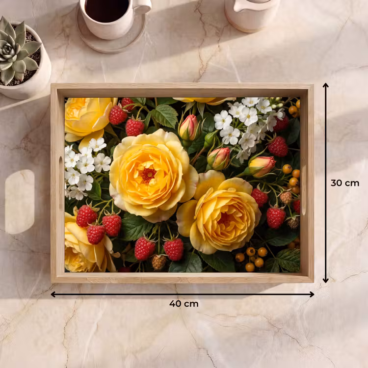 Bloemen - Boeket - Natuur - Klassiek - Geel Dienblad Rechthoek middel -USP_Formaat