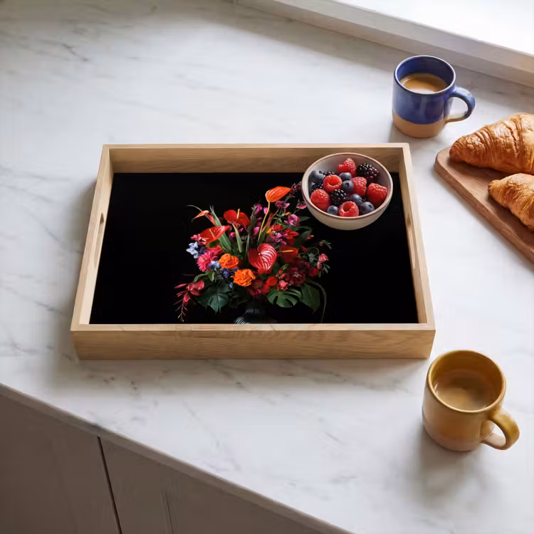 Bloemen - Boeket - Sierlijk Dienblad Rechthoek middel -sfeer2