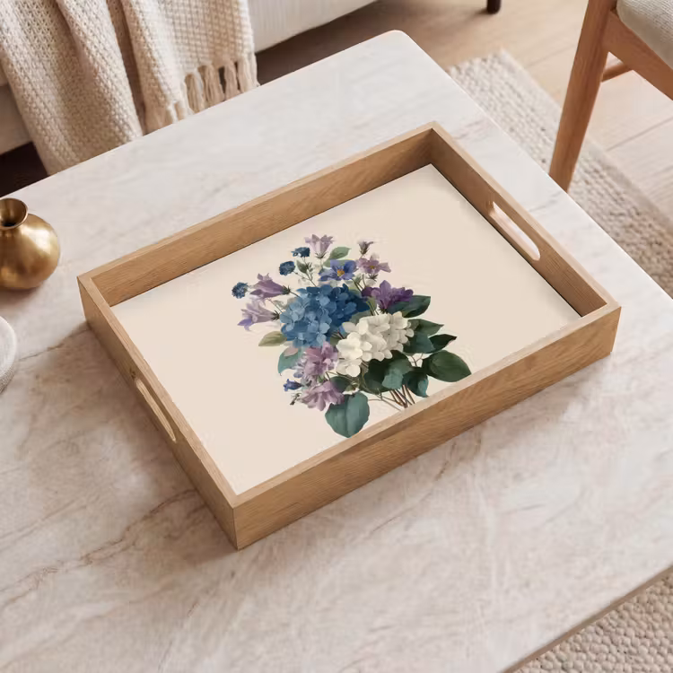 Bloemen - Gedetailleerd - Rust - Realistisch Dienblad Rechthoek middel -sfeer1
