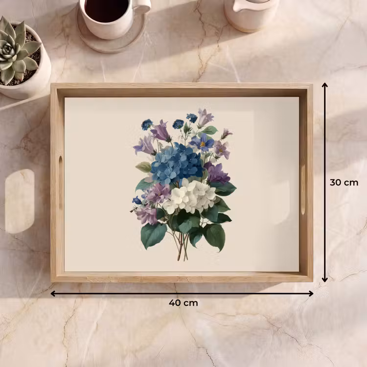 Bloemen - Gedetailleerd - Rust - Realistisch Dienblad Rechthoek middel -USP_Formaat