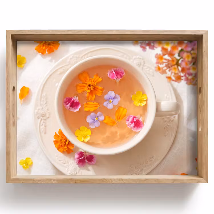 Bloemen - Kop - Natuur - Kleurrijk - Zomer Dienblad Rechthoek middel -z3d_shopping
