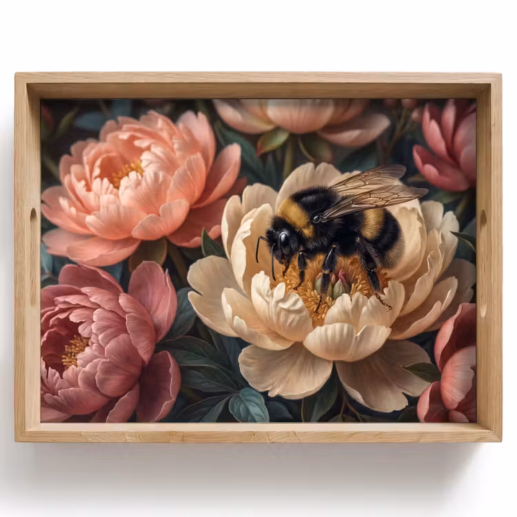 Bloemen - Insect - Natuur - Roze Dienblad Rechthoek middel -z3d_shopping