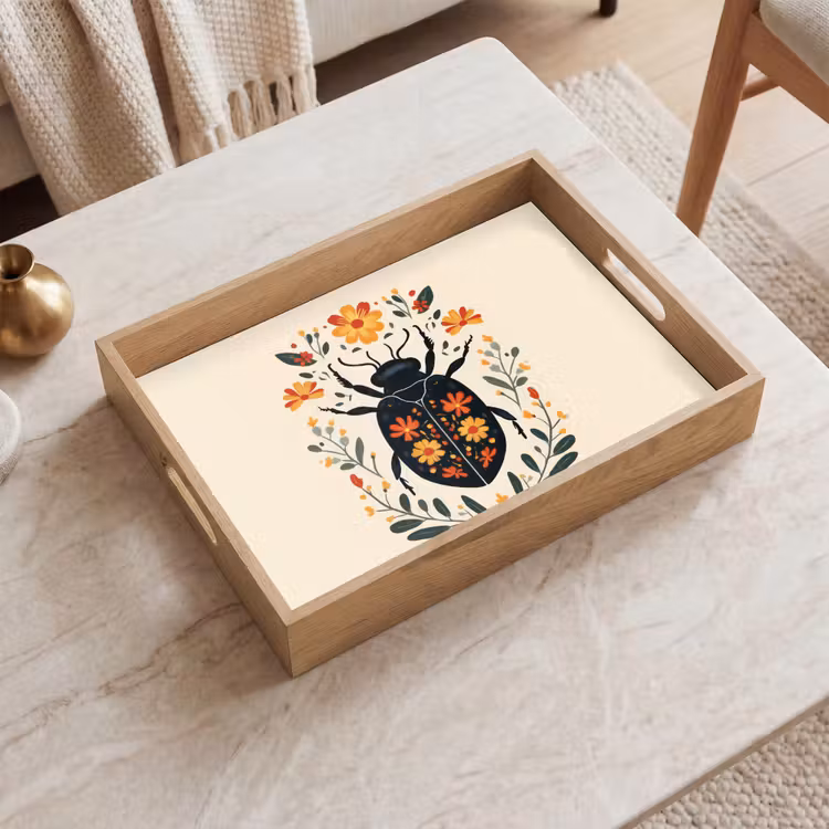 Bloemen - Oranje - Planten - Sierlijk Dienblad Rechthoek middel -sfeer1