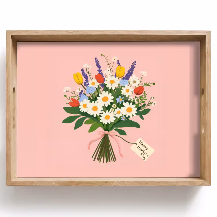 Bloemen - Lint - Kaartje Dienblad Rechthoek middel -z3d_shopping