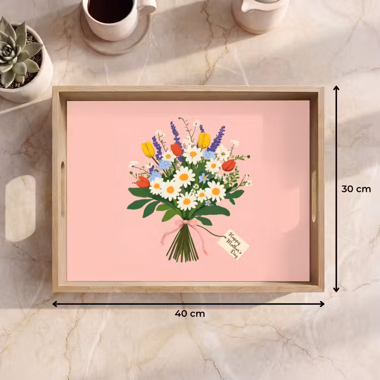 Bloemen - Lint - Kaartje Dienblad Rechthoek middel -USP_Formaat