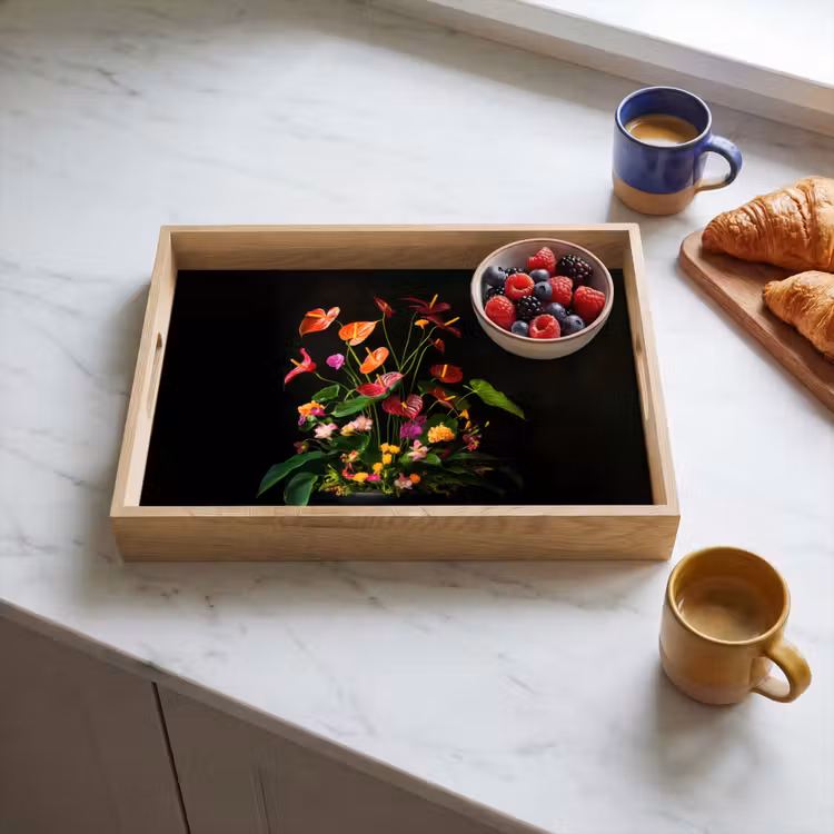 Bloemen - Vaas - Kleurrijk Dienblad Rechthoek middel -sfeer2