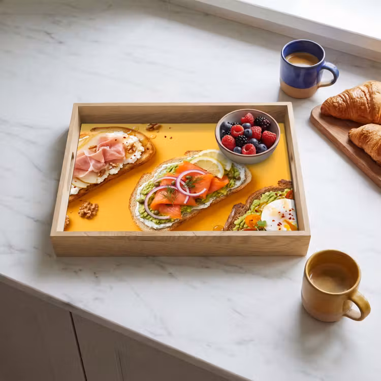 Eten - Brood - Ontbijt - Modern - Kleurrijk Dienblad Rechthoek middel -sfeer2