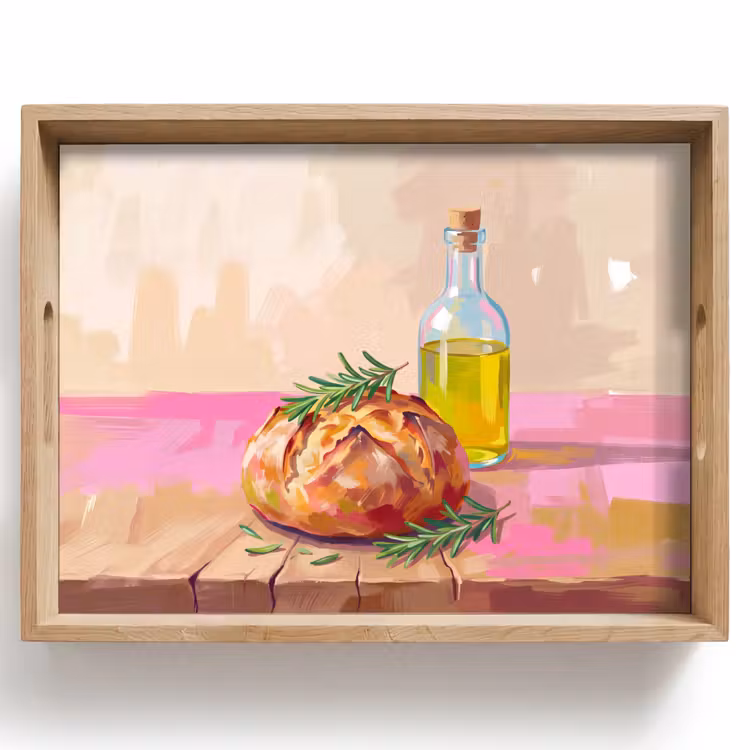 Eten - Brood - Olijfolie - Abstract - Keuken Dienblad Rechthoek middel -z3d_shopping