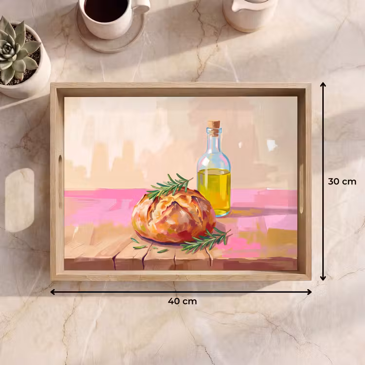 Eten - Brood - Olijfolie - Abstract - Keuken Dienblad Rechthoek middel -USP_Formaat