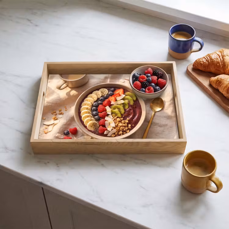 Eten - Ontbijtkom - Fruit - Gezond - Kleurrijk Dienblad Rechthoek middel -sfeer2
