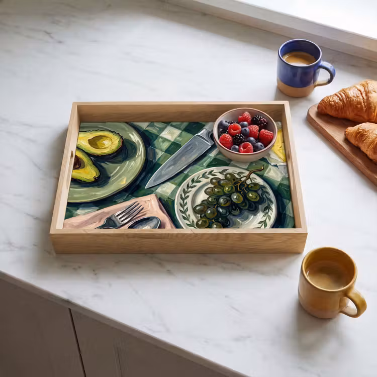 Eten - Ontbijt - Tafel - Modern - Groen Dienblad Rechthoek middel -sfeer2