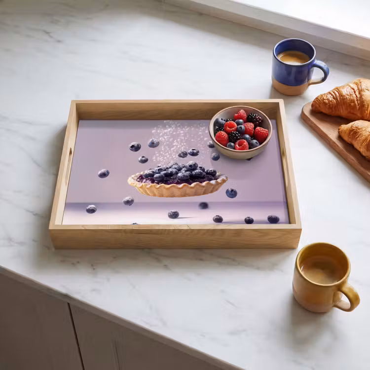 Eten - Taart - Bessen - Blauw Dienblad Rechthoek middel -sfeer2