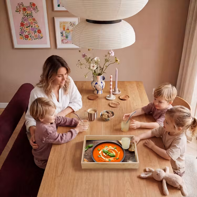 Eten - Soep - Basilicum - Rustiek - Rood Dienblad Rechthoek middel -sfeer4
