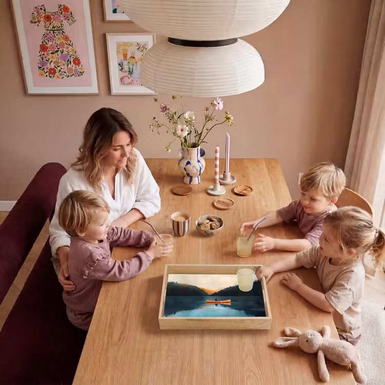 Bossen - Meer - Kano - Oranje Dienblad Rechthoek middel -sfeer4