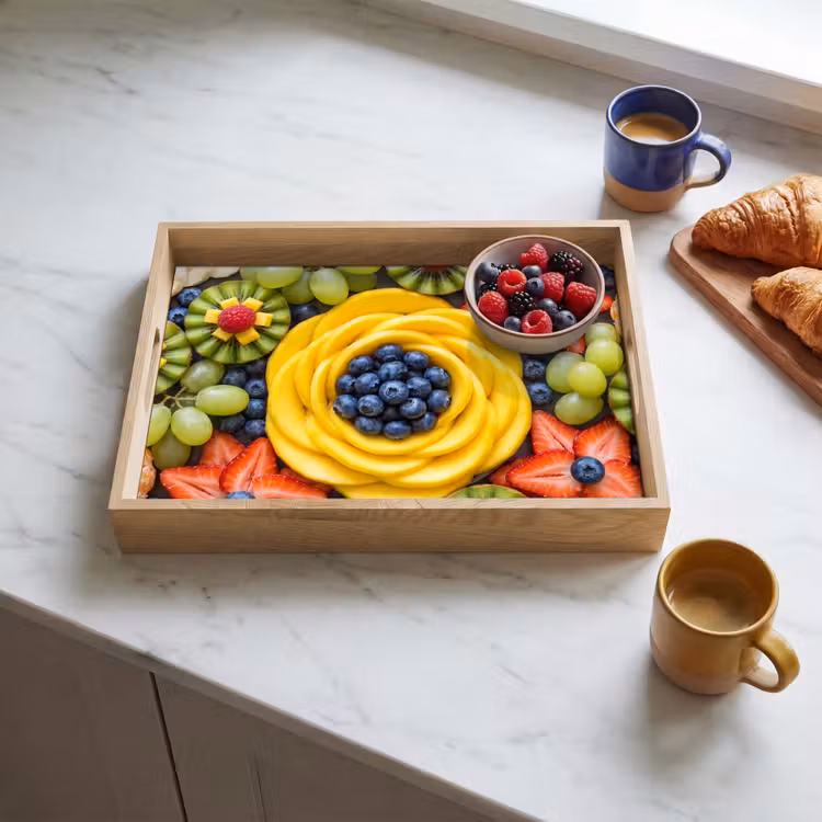 Fruit - Arrangement - Gezond - Kleurrijk - Eten Dienblad Rechthoek middel -sfeer2