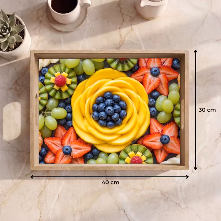 Fruit - Arrangement - Gezond - Kleurrijk - Eten Dienblad Rechthoek middel -USP_Formaat