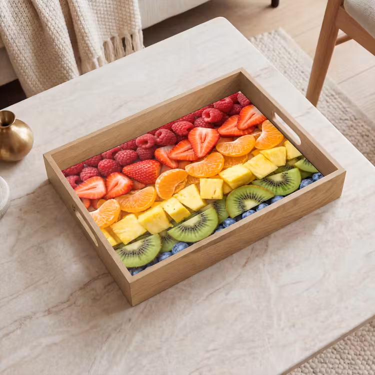 Fruit - Regenboog - Gezond - Kleurrijk Dienblad Rechthoek middel -sfeer1
