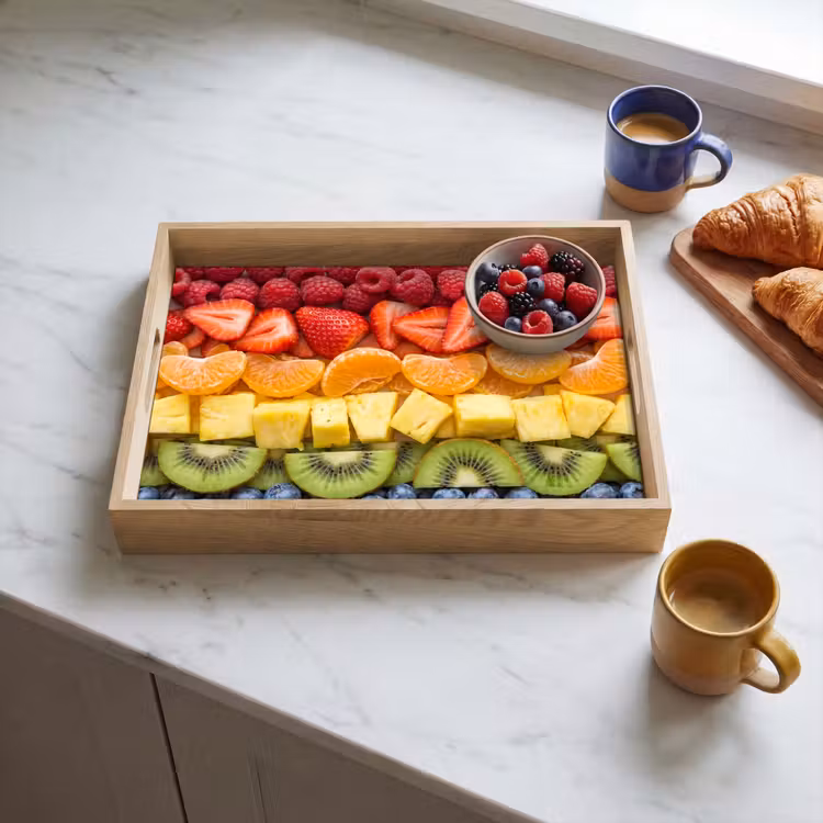 Fruit - Regenboog - Gezond - Kleurrijk Dienblad Rechthoek middel -sfeer2