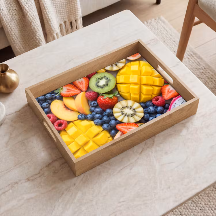 Fruit - Versneden - Kleurrijk - Eten - Gezond Dienblad Rechthoek middel -sfeer1