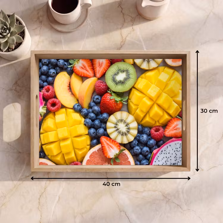 Fruit - Versneden - Kleurrijk - Eten - Gezond Dienblad Rechthoek middel -USP_Formaat