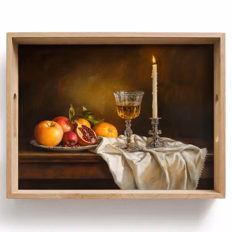 Fruit - Stilleven - Wijn - Kaars Dienblad Rechthoek middel -z3d_shopping