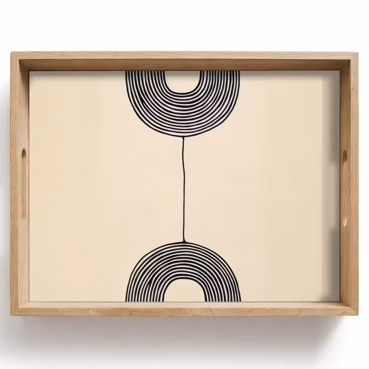 Geometrische bogen - Minimalistisch - Symmetrisch Dienblad Rechthoek middel -z3d_shopping
