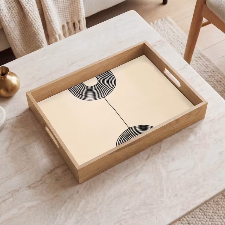 Geometrische bogen - Minimalistisch - Symmetrisch Dienblad Rechthoek middel -sfeer1