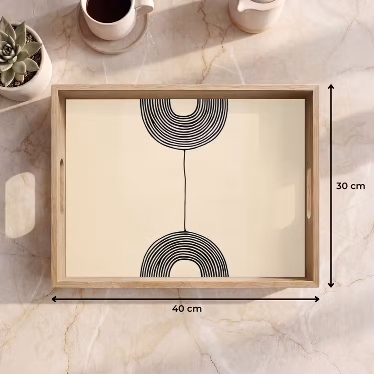 Geometrische bogen - Minimalistisch - Symmetrisch Dienblad Rechthoek middel -USP_Formaat