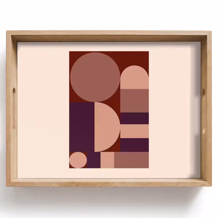 Geometrisch - Cirkels - Rood Dienblad Rechthoek middel -z3d_shopping