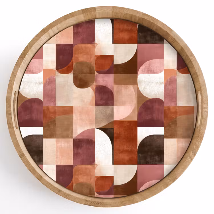 Geometrie - Modern - Retro Dienblad Rond middel 914 -z3d_shopping