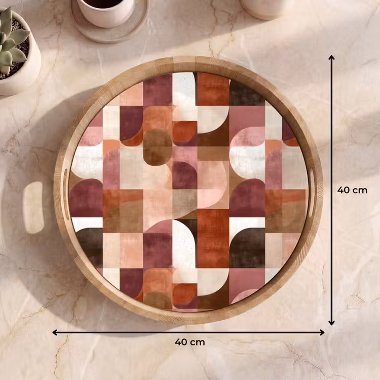 Geometrie - Modern - Retro Dienblad Rond middel 914 -USP_Formaat