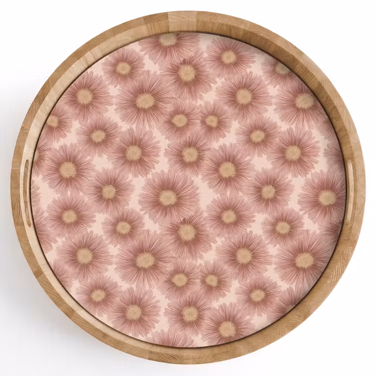 Gerbera - Bloemen - Roze Dienblad Rond middel 914 -z3d_shopping