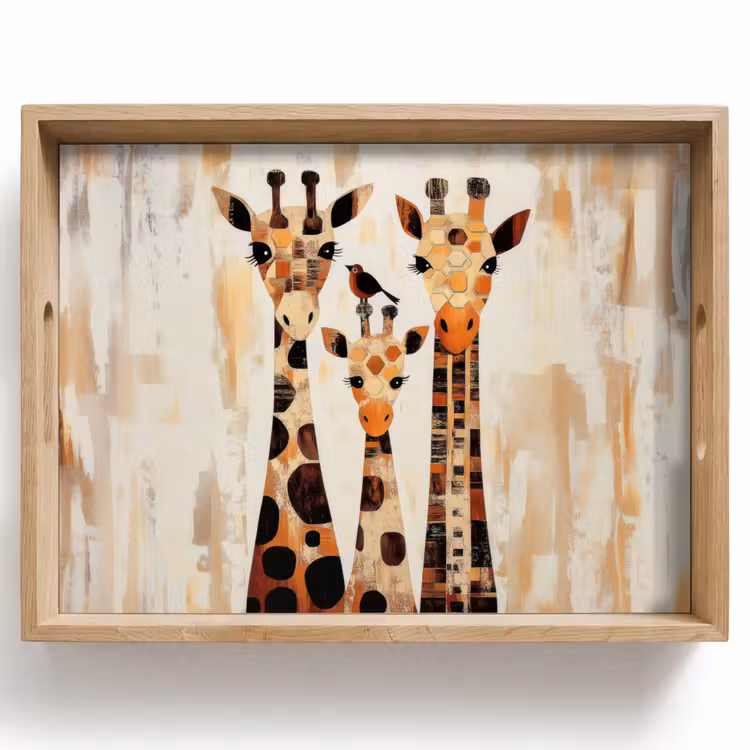 Giraffen - Cartoon - Crème Dienblad Rechthoek middel -z3d_shopping