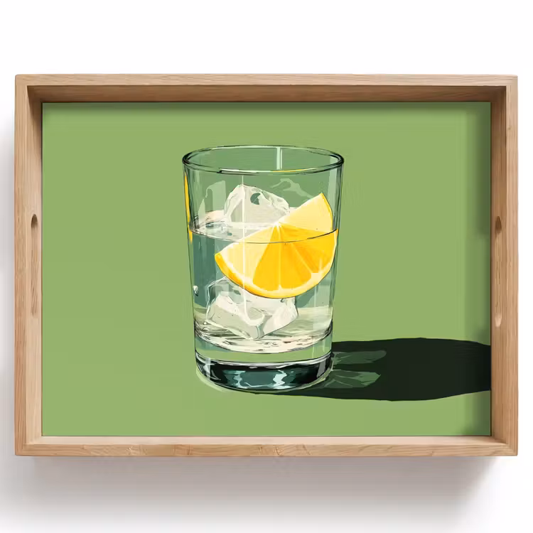Glas - Citroen - Ijsblokjes - Groen Dienblad Rechthoek middel -z3d_shopping