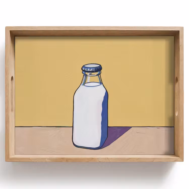 Glazen - Fles - Illustratie - Melk Dienblad Rechthoek middel -z3d_shopping