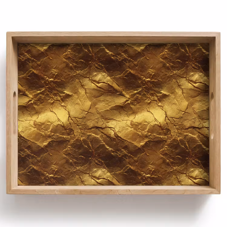 Bladgoud - Textuur - Goud Dienblad Rechthoek middel 911 -z3d_shopping