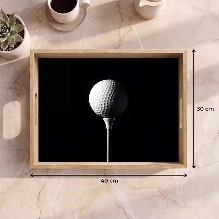 Golfbal - Minimalistisch - Wit Dienblad Rechthoek middel -USP_Formaat