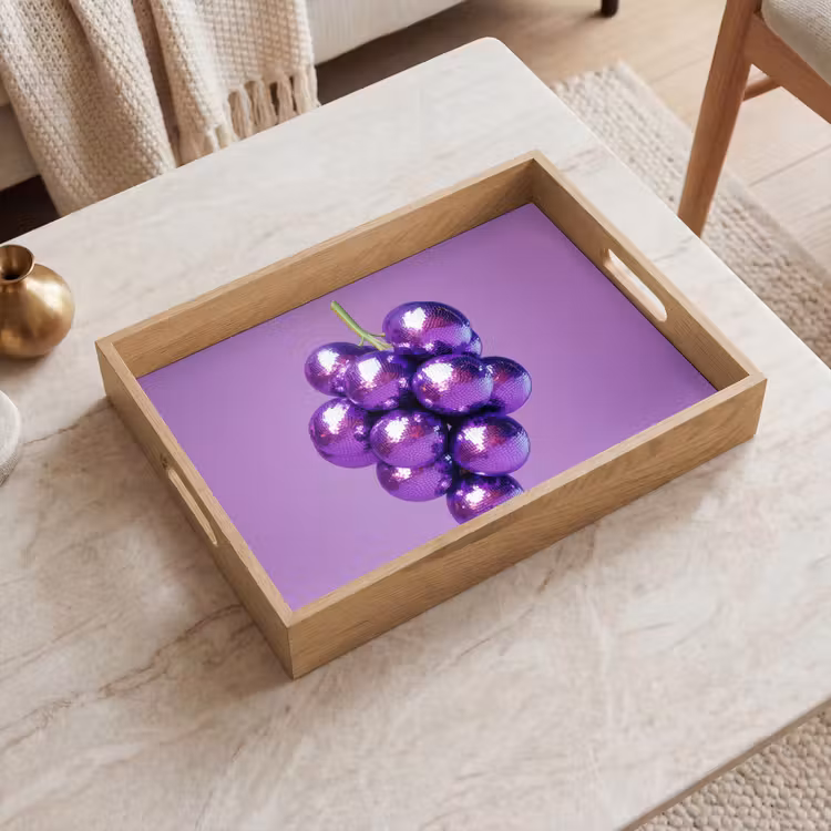 Druif - Disco - Glitter - Paars Dienblad Rechthoek middel -sfeer1