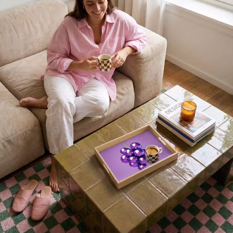 Druif - Disco - Glitter - Paars Dienblad Rechthoek middel -sfeer3