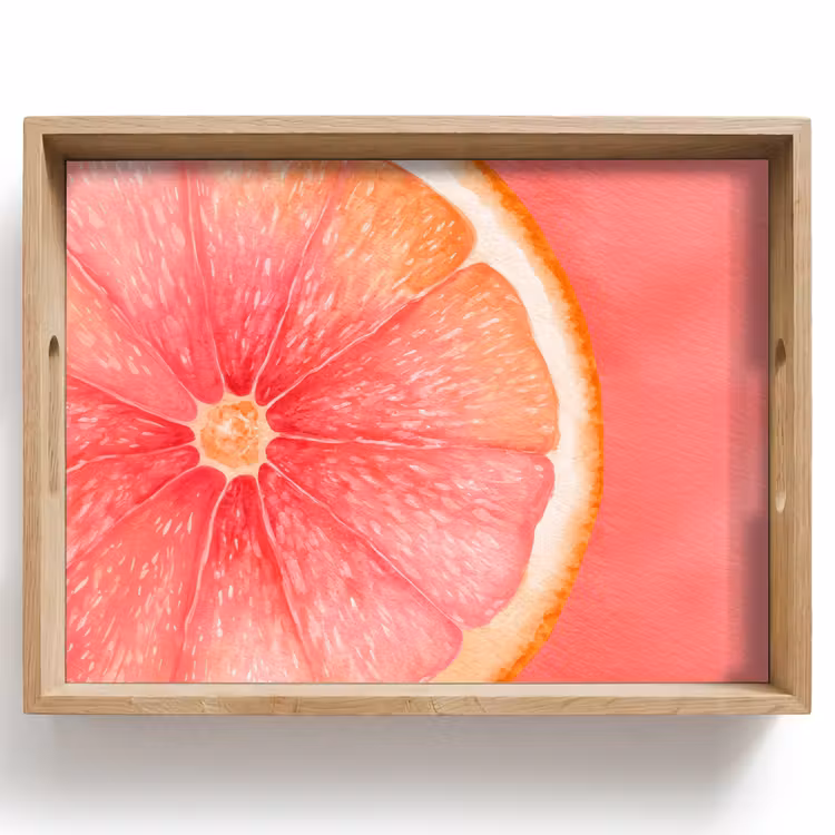 Grapefruit - Roze - Levendig Dienblad Rechthoek middel -z3d_shopping