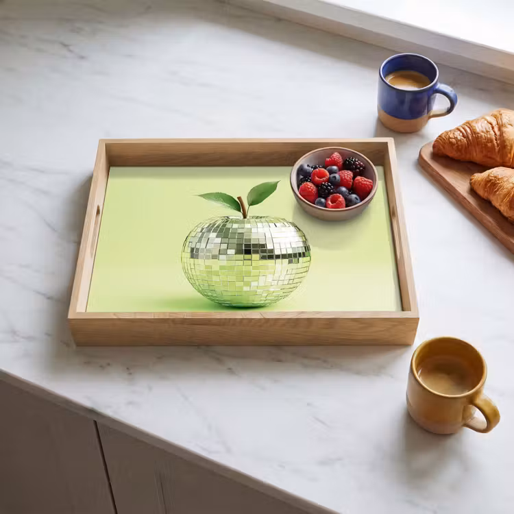 Groen - Disco - Decoratie - Appel Dienblad Rechthoek middel -sfeer2