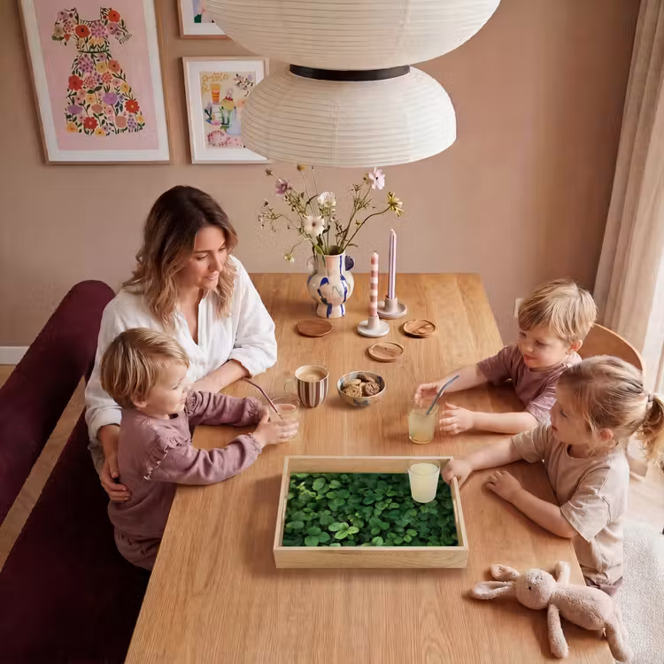 Groen - Bladeren - Kartel - Zonlicht Dienblad Rechthoek middel -sfeer4