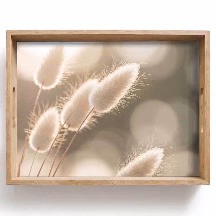 Hazestaartgras - Wit - Zonlicht Dienblad Rechthoek middel -z3d_shopping